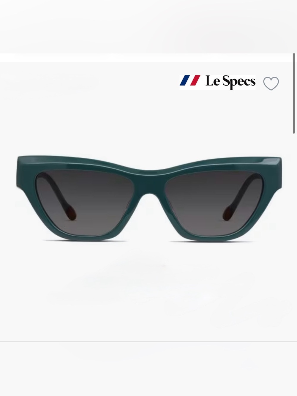 Le Specs Teal Cat-Eye Sunglasses with Gradient Gray Lenses